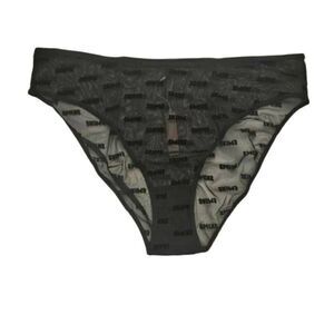 SKIMS FLOCKED LOGO BIKINI PANTY NWT